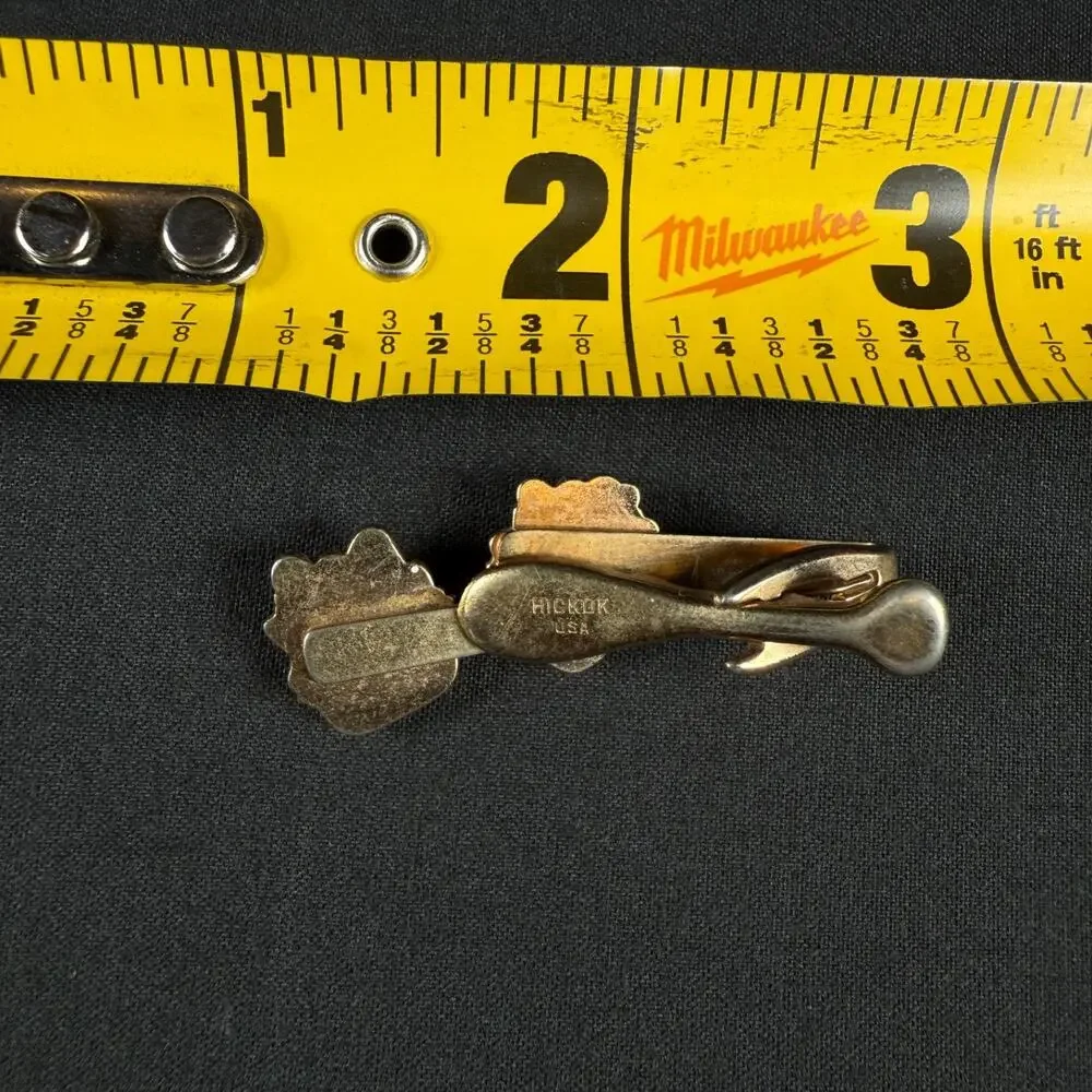 Vintage Hickok Gold Tone Theater Masks Tie Clip USA